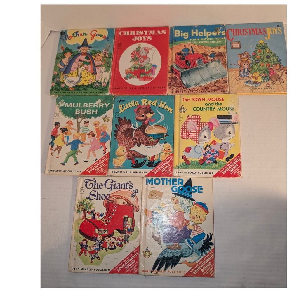 Lot 9 Vintage 40's - 80's Rand McNally Elf Children's Picture Books
